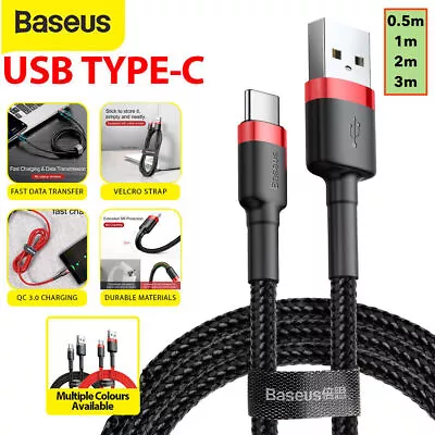 Baseus USB A To Type C Charger Cable 3A Fast Charging Lead Data Cord For Samsung • $7.95