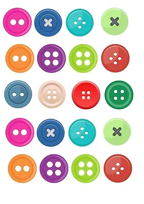 Edible Buttons Knitting Cake Toppers A4 Sheet Cake Decorations  Icing/wafer   • £6