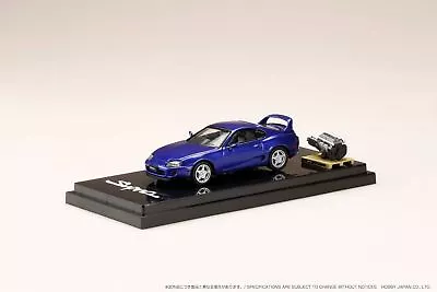 1:64 Toyota Supra RZ (A80) W/2JZ Engine Display -- Blue Metallic -- Hobby Japan • $27.99