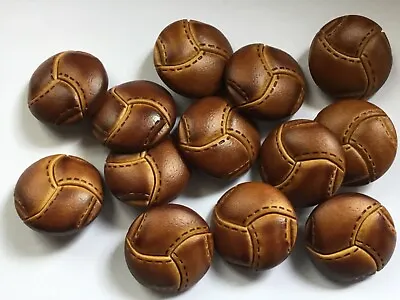 6 Golden Brown Large Chunky Leather Look 30mm GQ Shank Back Buttons (W34) • £3