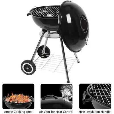 Outdoor BBQ Grill Charcoal Barbecue Pit Patio Backyard Meat Cooker Smoker 18  US • $43.99