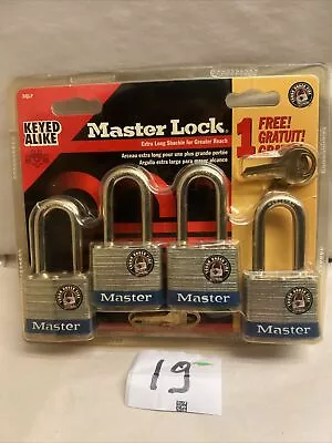 Master Lock 3QLF Outdoor Padlock With Key 4 Pack Keyed-Alike • $35.99