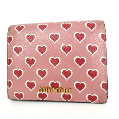 Authentic Miu Miu Heart Pattern Wallet Leather[Used] • $0.99