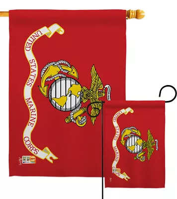 Marine Corps Garden Flag  Military USMC  Armed Forces Semper Yard Banner • $18.95