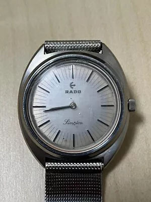 Rado Simplon Watch Manual Men's Silver Dial Swiss Made Round Vintage Without Box • $84.99
