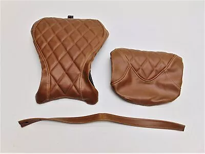 Luimoto Diamond Seat Covers Rider Passenger Vintage Brown/Perforated Black • $169.99