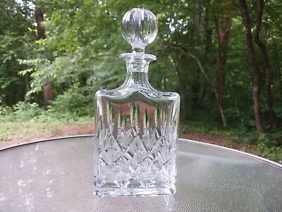 Vintage Block Cut Crystal Whiskey Liquor Decanter Bottle W/ Stopper • $35