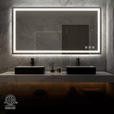 60X36 LED Bathroom Mirror Wall Mounted Lighted Vanity Mirror Dimmable Anti-Fog S • $641.47