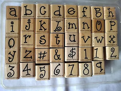 Craft AlphabetNumb& Symbols Wooden & Rubber Stamps Complete Vintage 39 Pc • $25