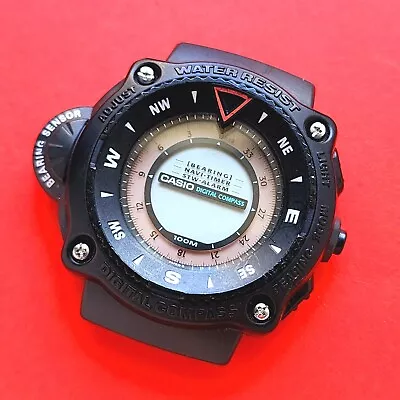 Casio Compass Watch Rare Digital Readout Rotatable Bezel CPW-220 1286 For Repair • $199