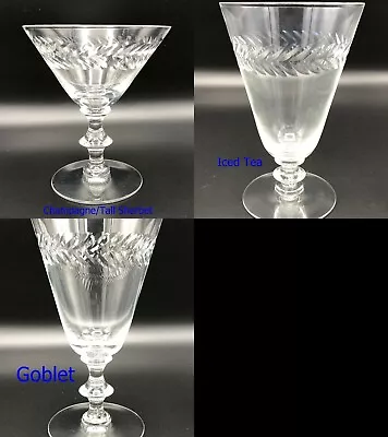 $4.24 • Buy Morgantown Laurel Glass (es) 7685 1-2-1 & Variation Cut Leaf Band Your Choice