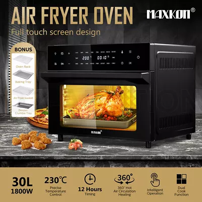 Maxkon 30L Air Fryer Oven Convection Oven Digital Air Cooker Full Touch Screen • $199.95