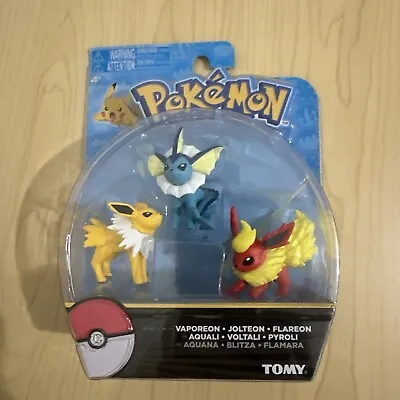 TOMY Pokémon Vaporeon Jolteon Flareon Mini Figure 3-Pack Eeveelutions • $69.99