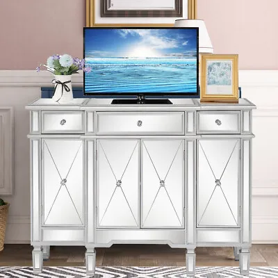 Modern Console Table Buffet Sideboard With 3 Drawers Mirrored Storage Cabinet • $659.99