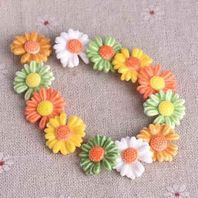 10pcs Daisy Flower Shape 18mm Ceramic Loose Bead For Jewelry Making DIY Findings • £3.06