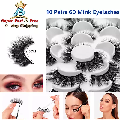 Pestañas Artesanales Postizas Naturales 6D Mink Falsa Extensiones Largas Eyelash • $17.50