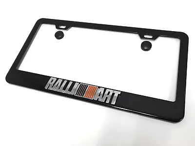 (1) 3D  RALLIART  Emblem Logo BLACK Coated Metal License Plate Frame Holder • $18.68