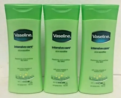 Vaseline Intensive Aloe Soothe 100 Ml. Pack Of 3. • $14.95