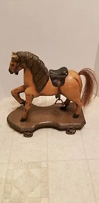 Vintage Horse On Platform With Metal Wheels • $400