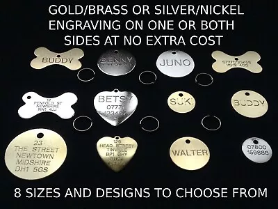 £3.30 • Buy Engraved Dog Tag Pet/cat Collar Name Id Tags Large/small Personalised Disc
