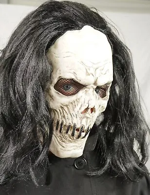 Scary Sadistic Creepy Mask With Hair For Skull Skeleton Halloween Adult Costume • $20.99