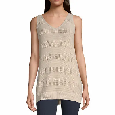 A.n.a. Women's V-Neck Sleeveless Pull Over Sweater X-LARGE Natural Color NEW • $22.99