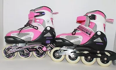 Focus ABEC 7 Inline Skates Rollerblades Adjustable Size 3-6 72mm Wheel • $49.99