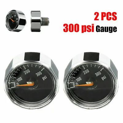 2Pcs 300 PSI 1/8'' NPT High Air Pressure Micro Gauge HPA Paintball Tank Mount • $12.39