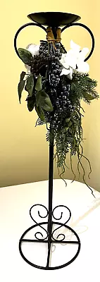 Tall Winter Foliage Metal Candle Holder - 55cm - EXCELLENT CONDITION • £4.99