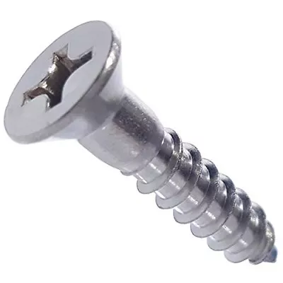 #10 X 1  Phillips Flat Head Wood Screws 316 Marine Stainless Steel Qty 25 • $10