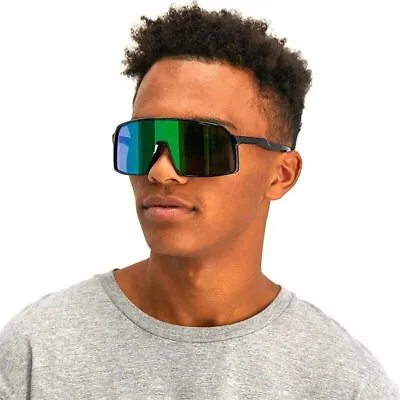 Sport Sunglasses Men Oversized Futuristic Shield Wrap Around Outdoor Beach Retro • $11.98