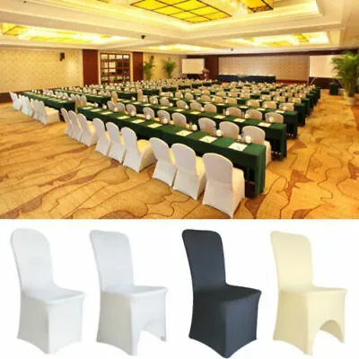 $84.92 • Buy 100 Universal Chair Covers Stretch Spandex For Wedding Party Banquet Hotel Decor