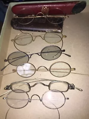 6 Pairs Antique Mid To Late 19th Century Eyeglasses Gold Filled Coin Silver Lot • $49.99