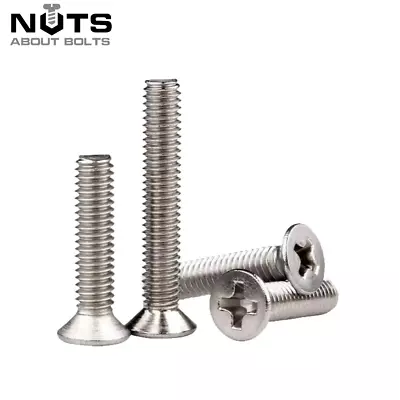 M1.6 M2 M2.5 M3 Pozi Countersunk Machine Screws Pozidrive Bolts Stainless Steel • £3.99