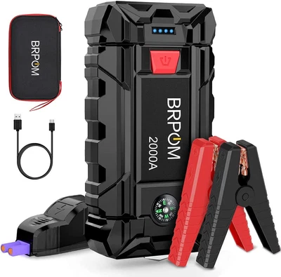 $78.99 • Buy BRPOM 2000A 21800mah Car Smart Jump Starter 12V USB Booster Battery Charger AU