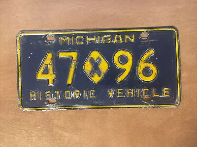 1960s Michigan License Plate Historic Vehicle # 47 X 96 • $13.99