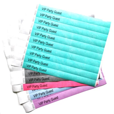 £4.99 • Buy 50 Personalised Paper 19mm Wristbands Custom Tyvek Christmas Party Entry Tickets