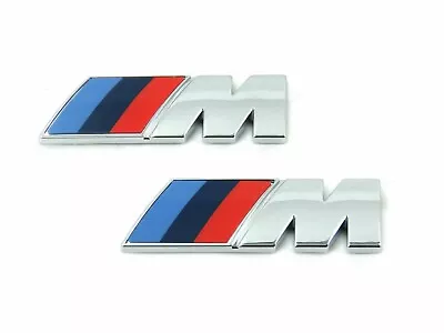 2 X BMW M Sport Front Wing Badge Emblem 1 3 5 6 Series M3 M4 / 51148058881 • $22.49