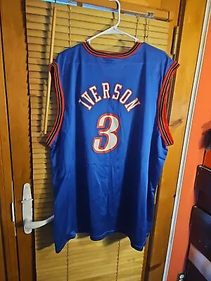 Vintage Allen Iverson Philadelphia 76ers Sixers Champion NBA Jersey Size 52 XXL • $35