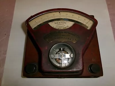 Vintage- Weston Electrical Instrument Co.- Direct Current Ammeter  Model#20420 • $39.99