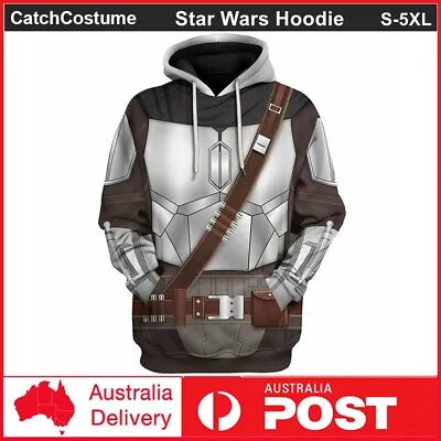 Star Wars The Mandalorian Hoodie Pullover Sweatshirt Cosplay Costume Jacket Coat • $35.99