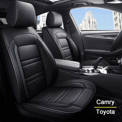 $119.98 • Buy Front+Rear Full Set Leather Car Seat Cover Protector For 2007-2017 Toyota Camry