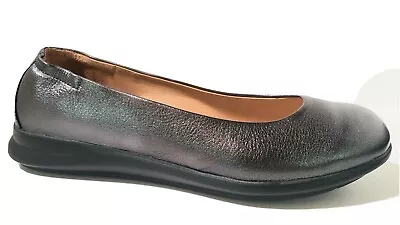 Women's Leather Ballerina Shoe Pewter Sz 9M   Freedom Dance  By Samuel Hubbard  • $30.89