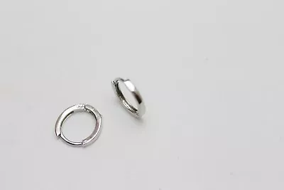 18k Solid White Gold Cute Plain Hoop Kids Earrings  1.00 Grams  • £124.38