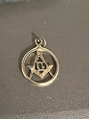 14k Yellow Gold Mason Signet Freemason Masonic Symbol Pendant 3 Grams • $121.21