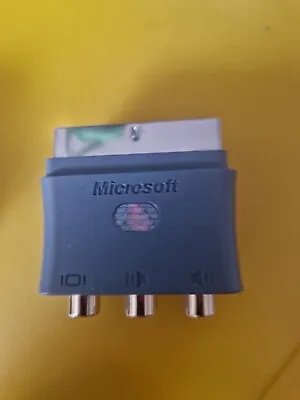 OFFICIAL Microsoft XBOX 360 Scart Adapter Rgb Av Connector Block Plug   • £1.99