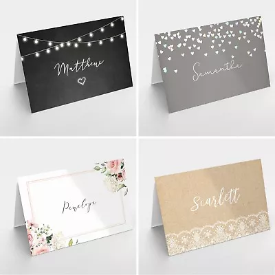 £35 • Buy Personalised Wedding Table Place Name Setting Cards - Rustic Vintage Themes