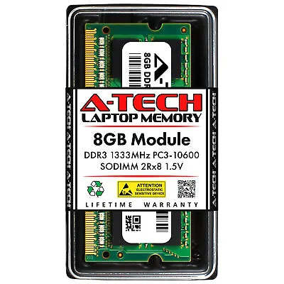 A-Tech 8GB PC3-10600 Laptop SODIMM DDR3 1333MHz 204pin Notebook Memory RAM 1x 8G • $13.99