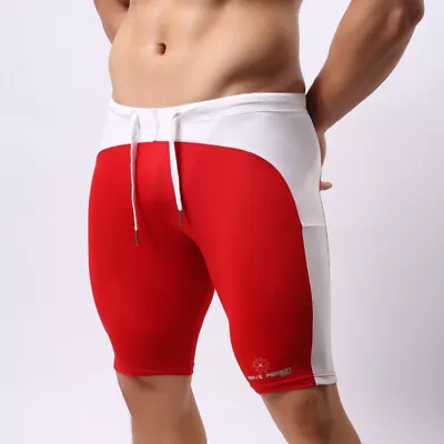 Men's Slim Fitted Shorts Summer Panties Quick Dry Short Workout Long Boxers • $10.19