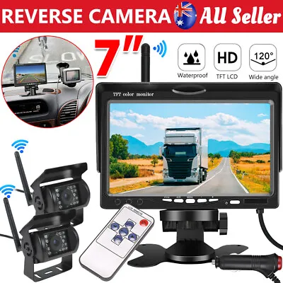 7  Wireless Rear View Kit HD LCD Monitor+Reverse Camera For Truck Caravan RV VAN • $100.95